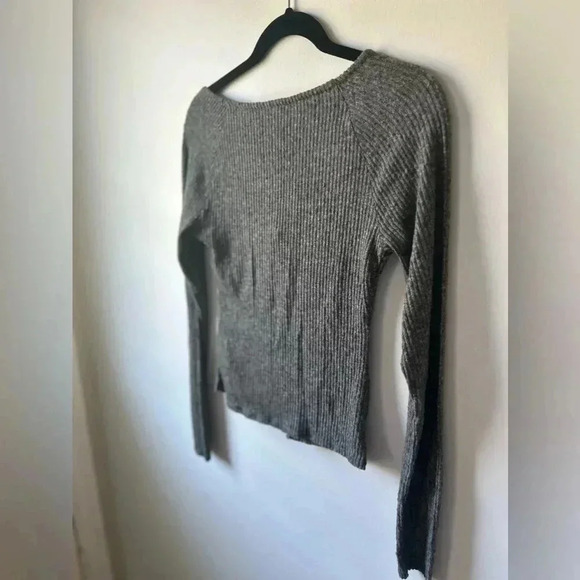 Anthropologie Ribbed Cardigan  Sweater with Lace Insert - Picture 9 of 12